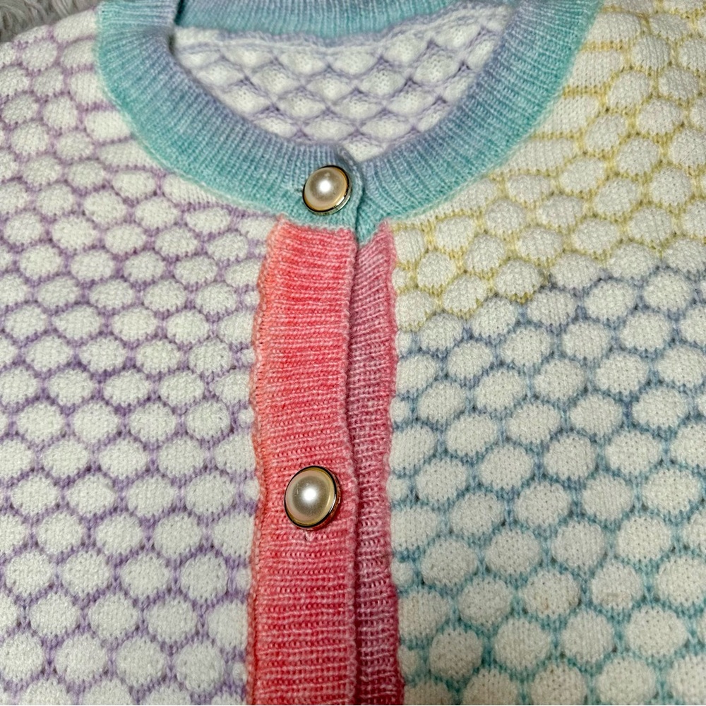 Multicolor Button-Up Women's Sweater - Picture 3 of 8